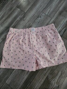 Pajama Shorts 100% Cotton Coffee Cup Size L Pink Striped NWOT